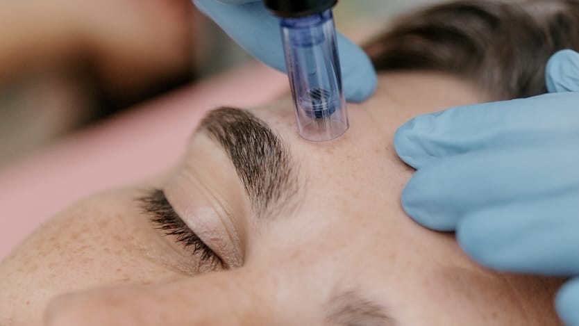 Microneedling is a minimally invasive procedure that stimulates collagen.
